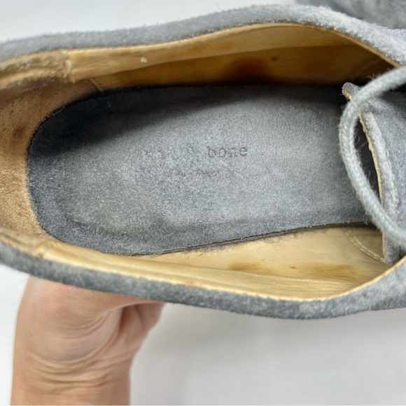 Rag & Bone Sahara Grey Suede Open Toe Lace Up Platform Wedges Size 38 - Picture 9 of 12